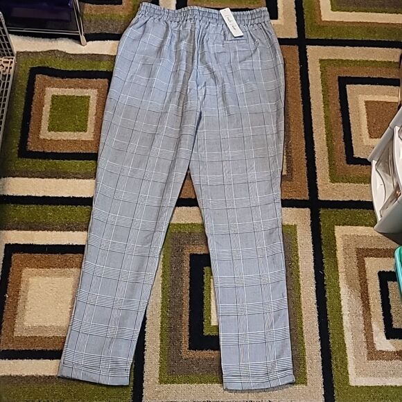 NEW NWT Charlie Paige Women's Pull-On Elastic Drawstring Waist Plaid Pants Sm Lg - Picture 2 of 11